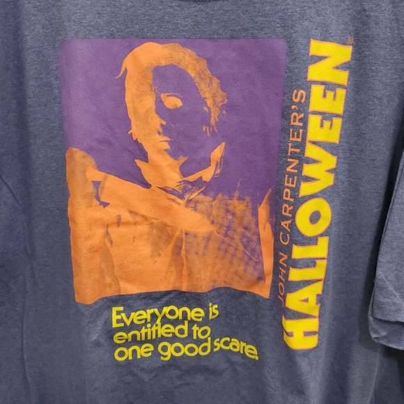 Halloween Men's Big & Tall Purple Neon Negative Filter Graphic‎ Movie Tee Sz 2XL - Picture 2 of 4